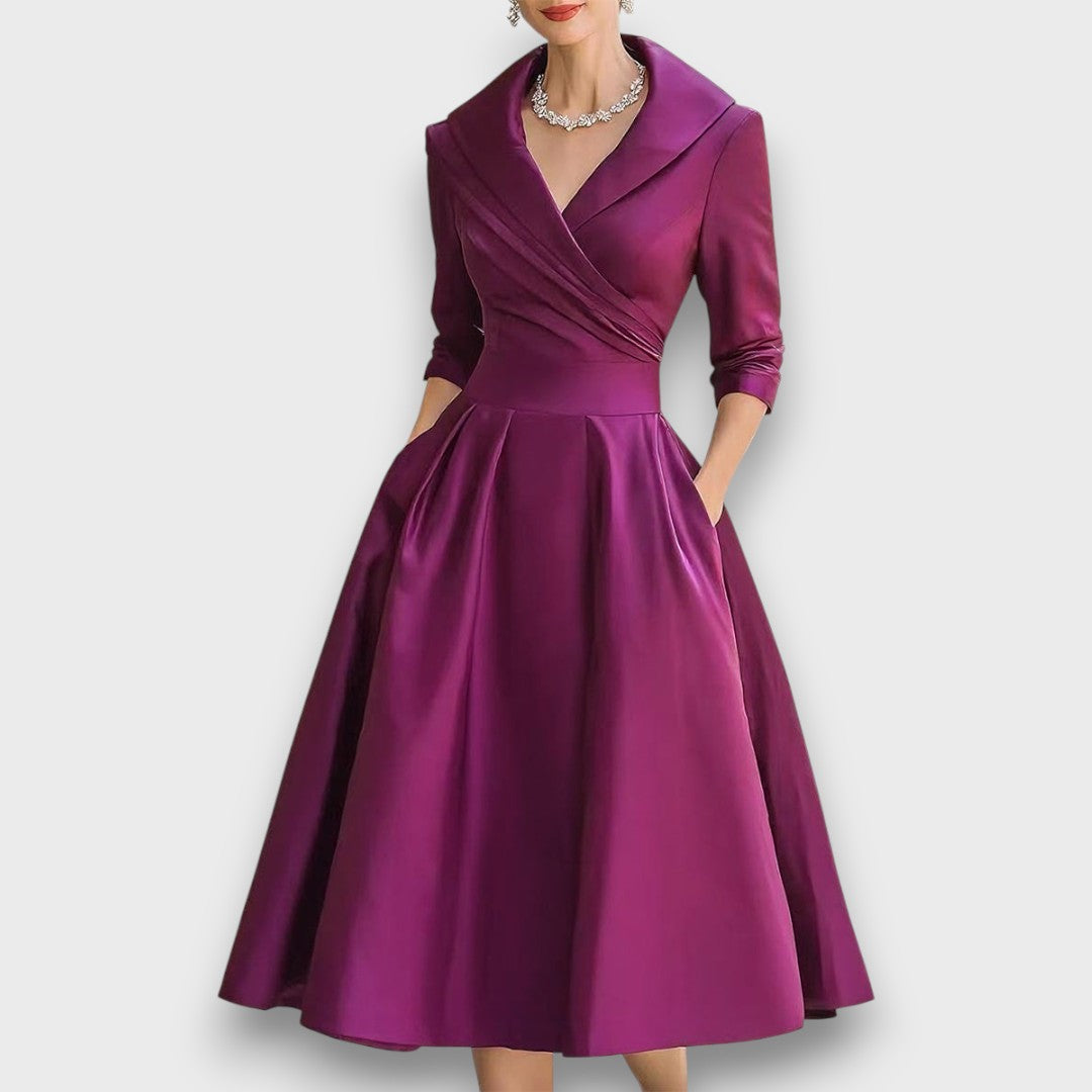 Lina – Robe midi satinée
