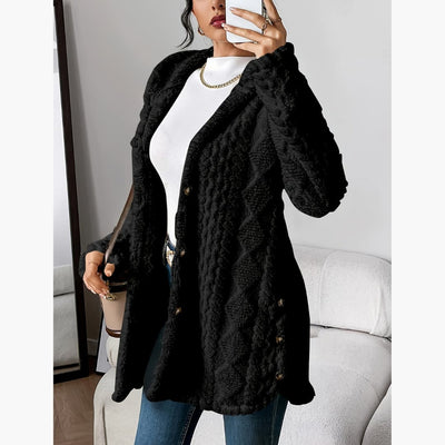 Edith - Sweat à capuche koselig avec manteau en teddy pour femme