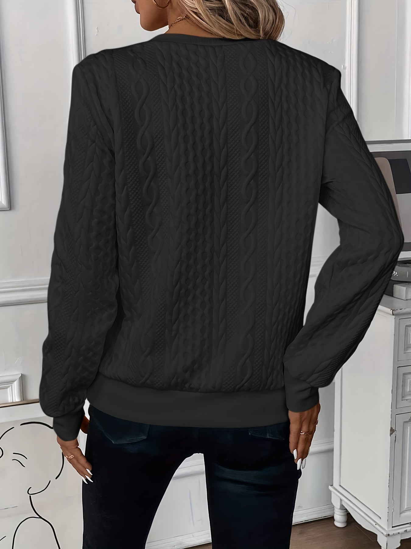 Évelyne™ - Pull à col zippé en tricot torsadé pour femmes