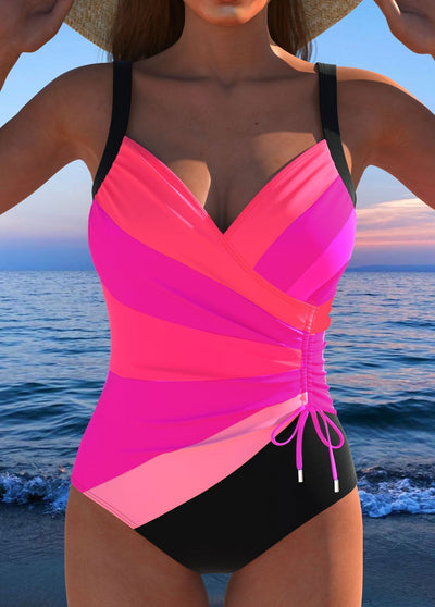 Maillot de bain cache-cœur de luxe avec imprimé coloré