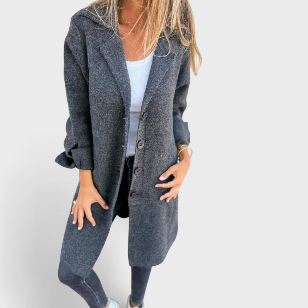 Maila – Manteau long casual à revers