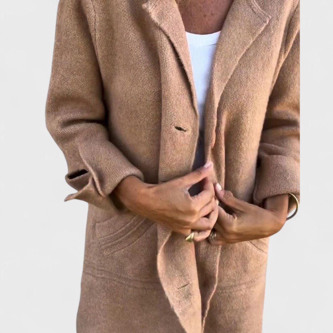 Maila – Manteau long casual à revers