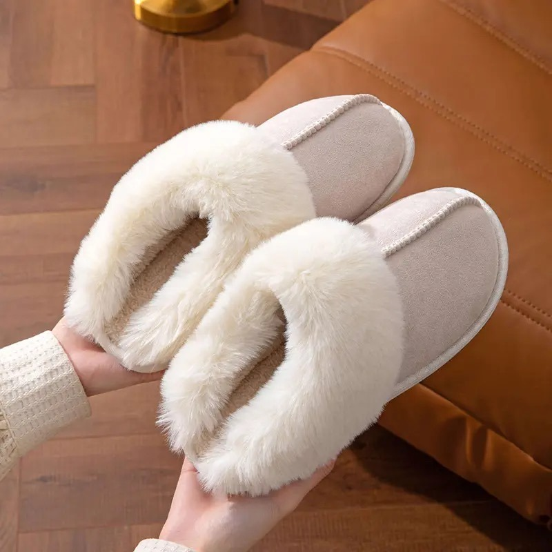 Chioraé – Chaussons en fourrure antidérapants pour l’hiver