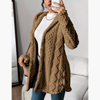 Edith - Sweat à capuche koselig avec manteau en teddy pour femme