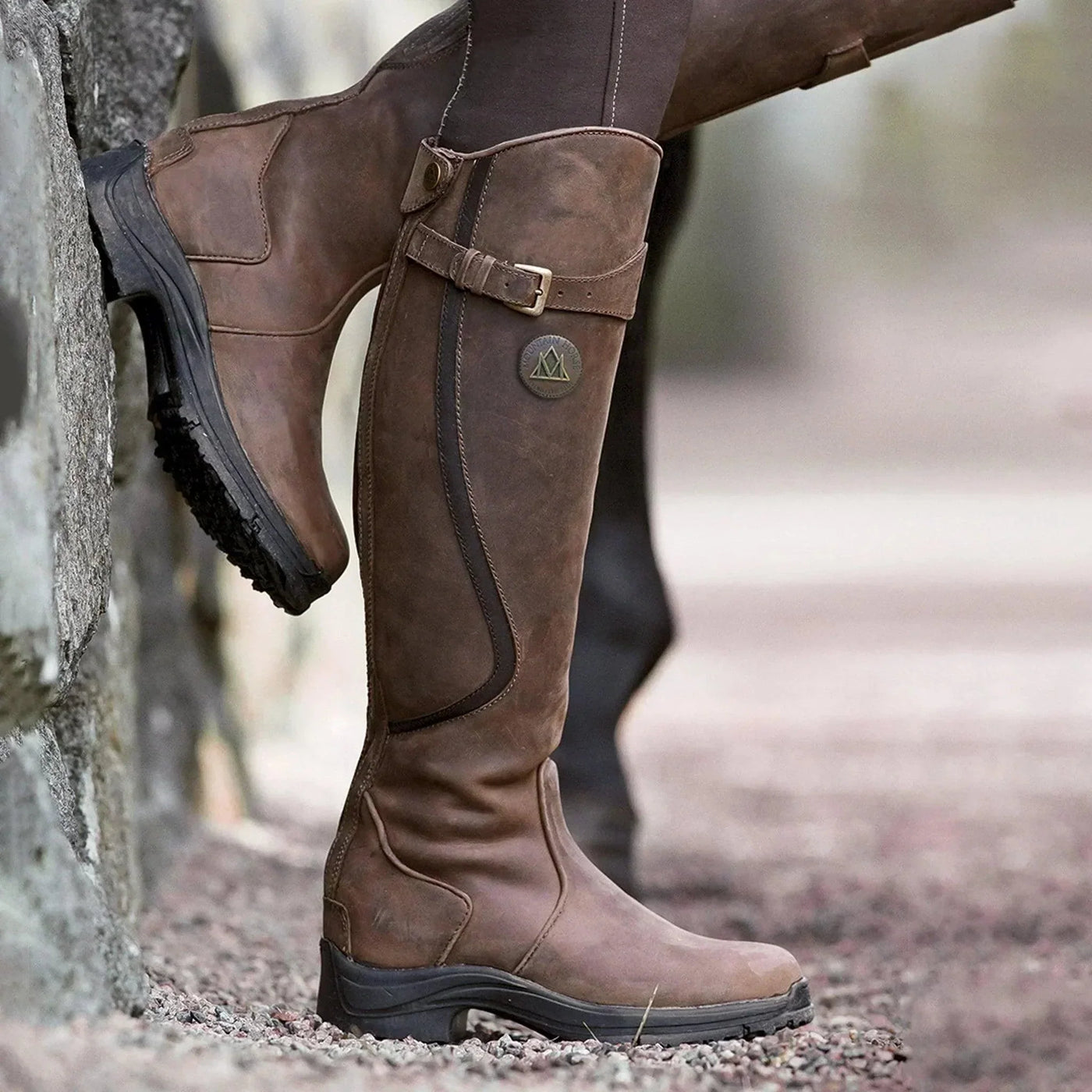 Bottes d'équitation en cuir imperméable pour femmes