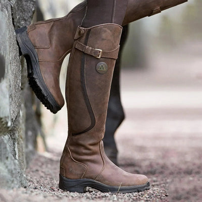 Bottes d'équitation en cuir imperméable pour femmes