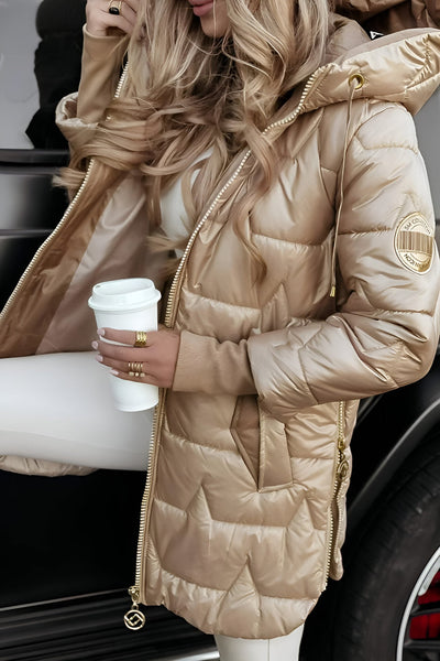 Célestine – Manteau d’Hiver Élégant avec Capuche et Rembourrage