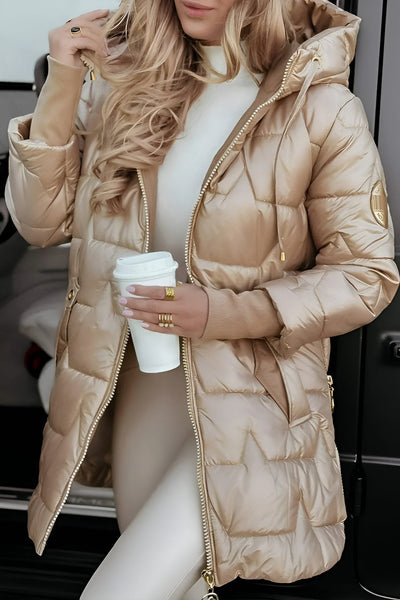 Célestine – Manteau d’Hiver Élégant avec Capuche et Rembourrage