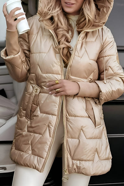 Célestine – Manteau d’Hiver Élégant avec Capuche et Rembourrage