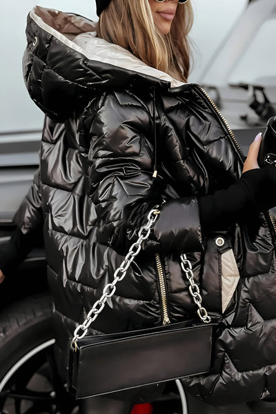Célestine – Manteau d’Hiver Élégant avec Capuche et Rembourrage