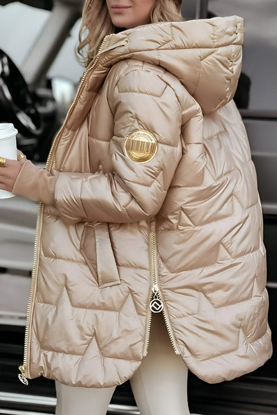 Célestine – Manteau d’Hiver Élégant avec Capuche et Rembourrage